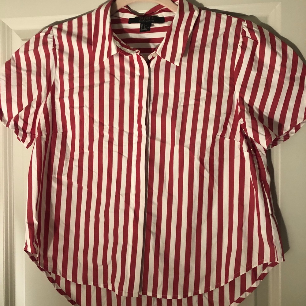 Forever 21 Short Sleeve Button Down Blouse